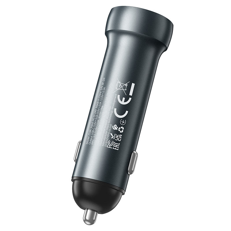 hoco z54a prosperous 48w dual port pd30w qc3 car charger metal
