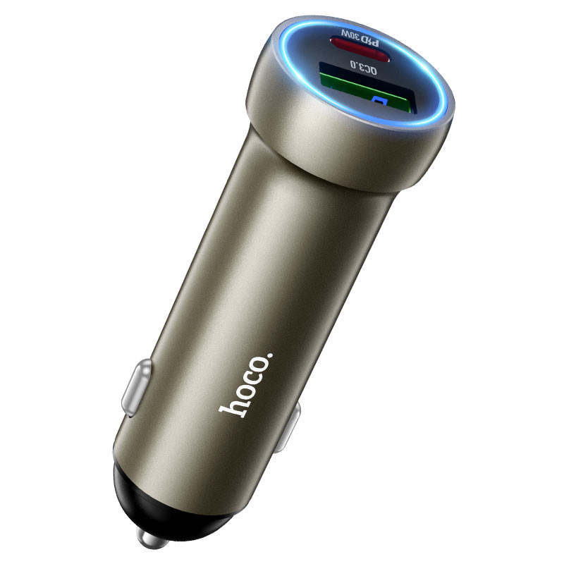 hoco z54a prosperous 48w dual port pd30w qc3 car charger