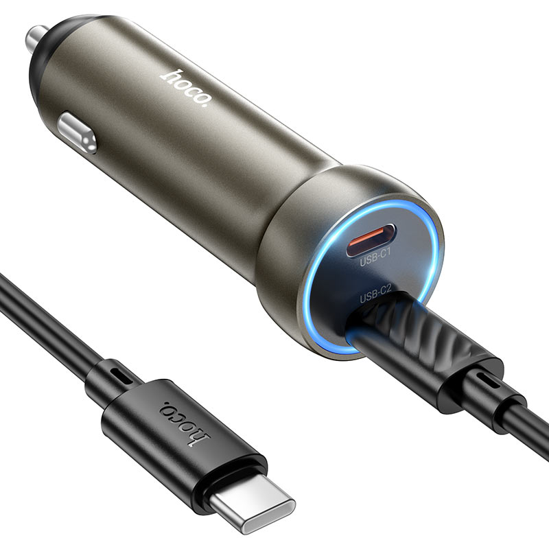hoco z54b prosperous pd60w 2c car charger set usbc usbc