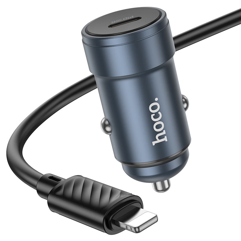 hoco z57 glorious single port pd30w car charger set usbc ltn housing