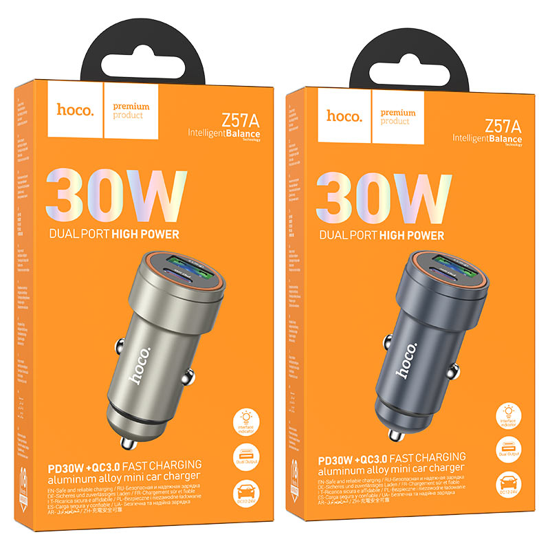 hoco z57a 锦程车载充电器套装 pd30w qc3 包装