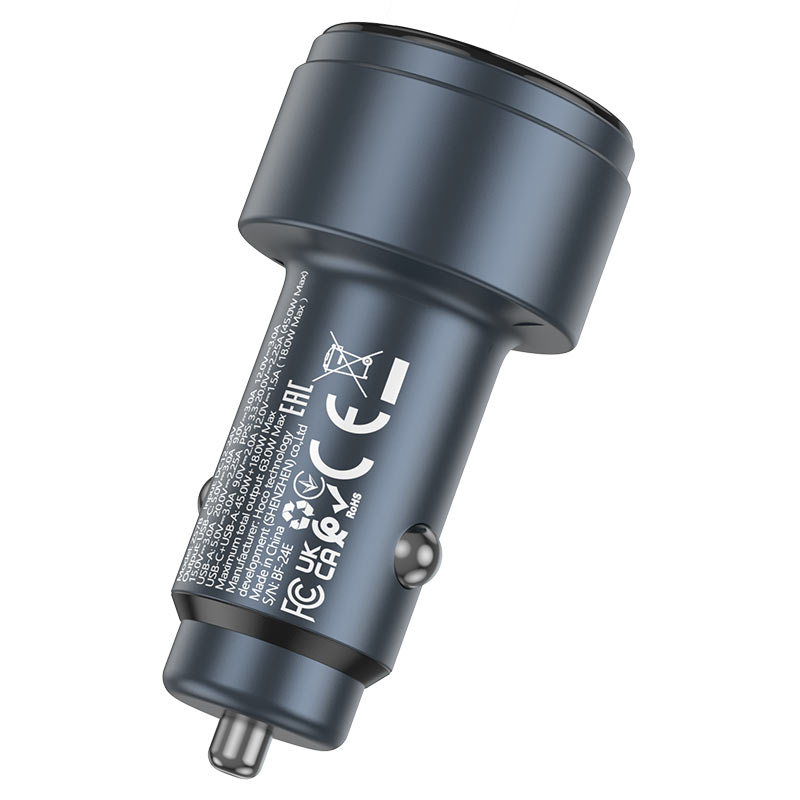 hoco z57b glorious 63w dual port pd45w qc3 car charger connectors