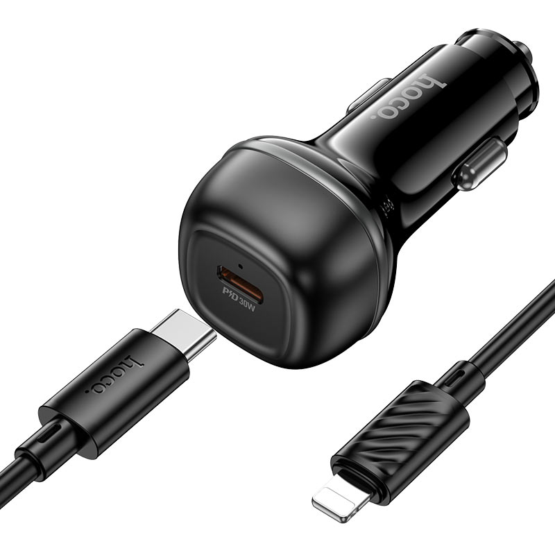 hoco z58 rank single port pd30w car charger set usbc ltn charging