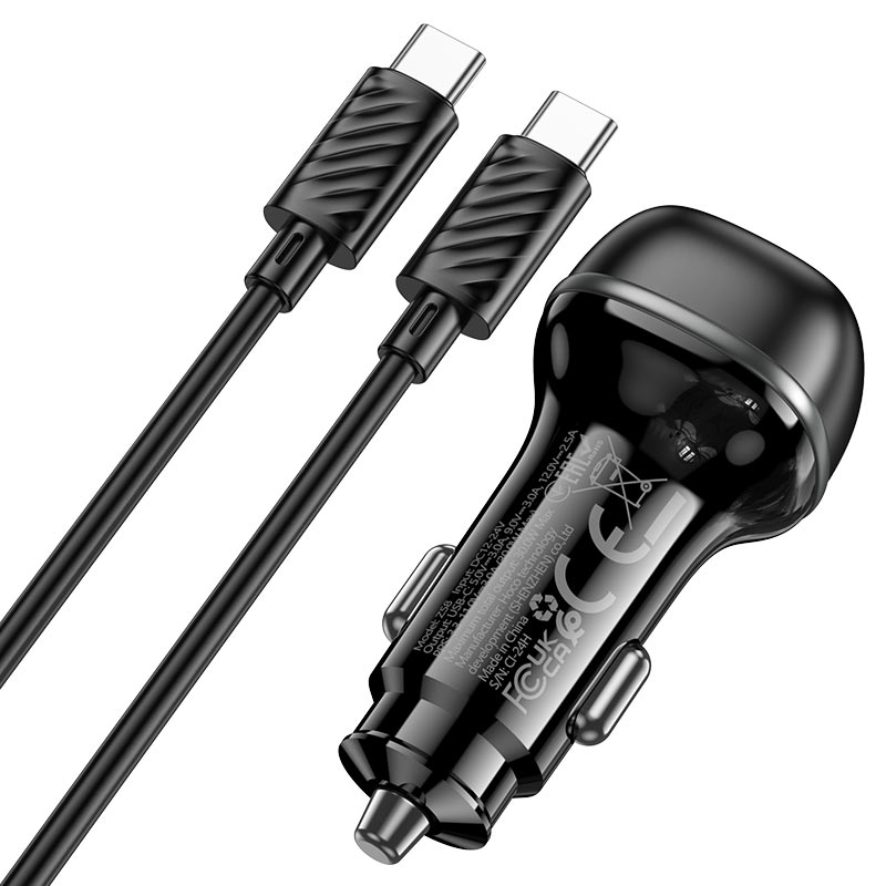 hoco z58 rank single port pd30w car charger set usbc usbc wire