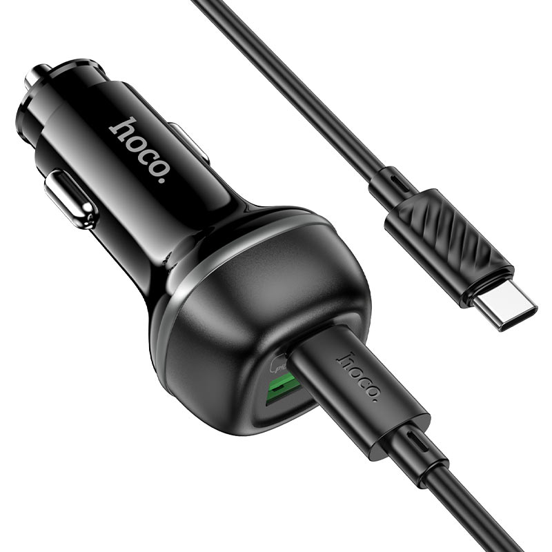 hoco z58a rank 48w dual port pd30w qc3 car charger set usbc usbc
