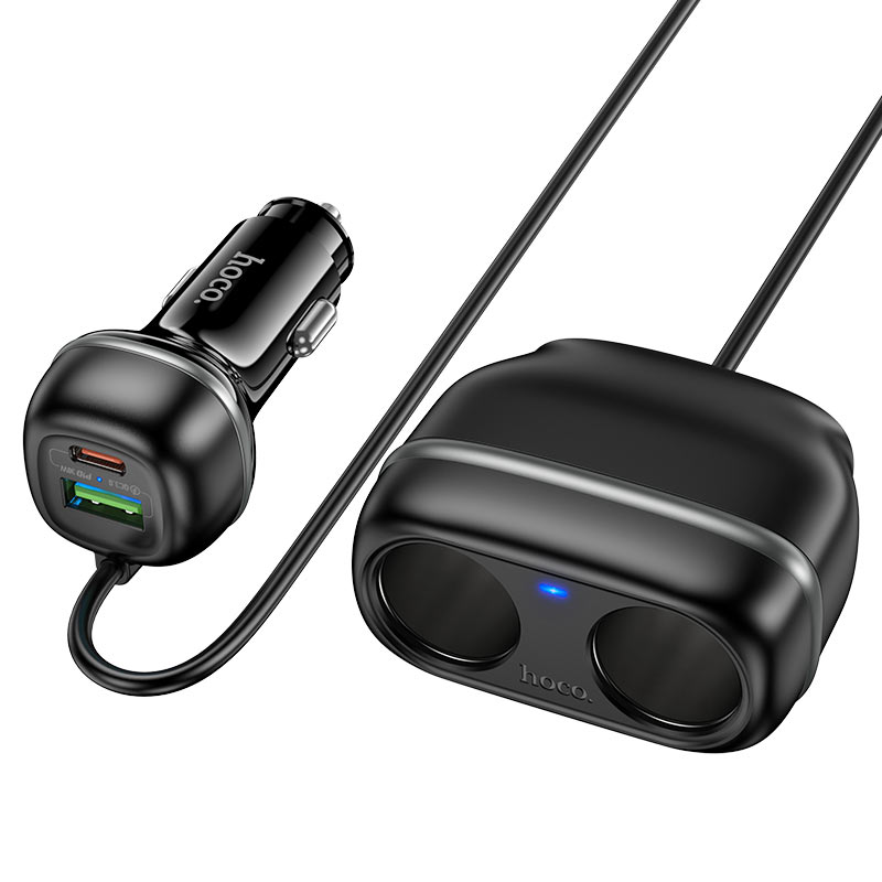 hoco z59 rank 48w 2x port 2x cigarette lighter car charger