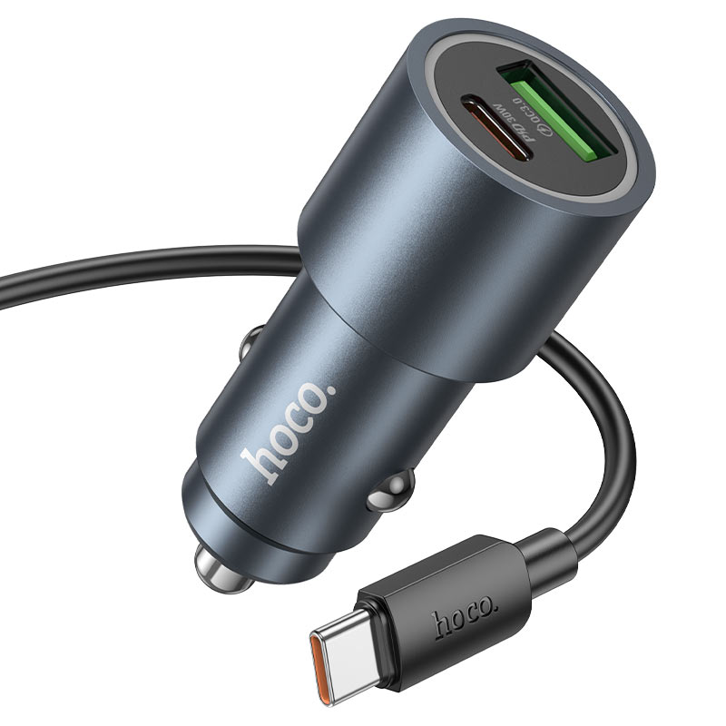 hoco z60 bloom 48w 2xport pd30w qc3 car charger set usba usbc connectors