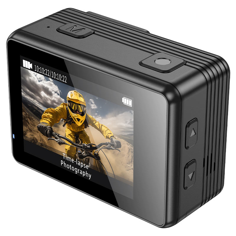 hoco dv102 4k anti shake sports camera display