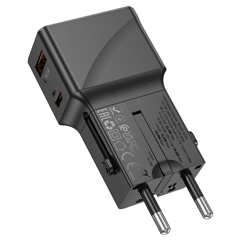 hoco ac24 mini pd25w qc3 universal travel charger plug