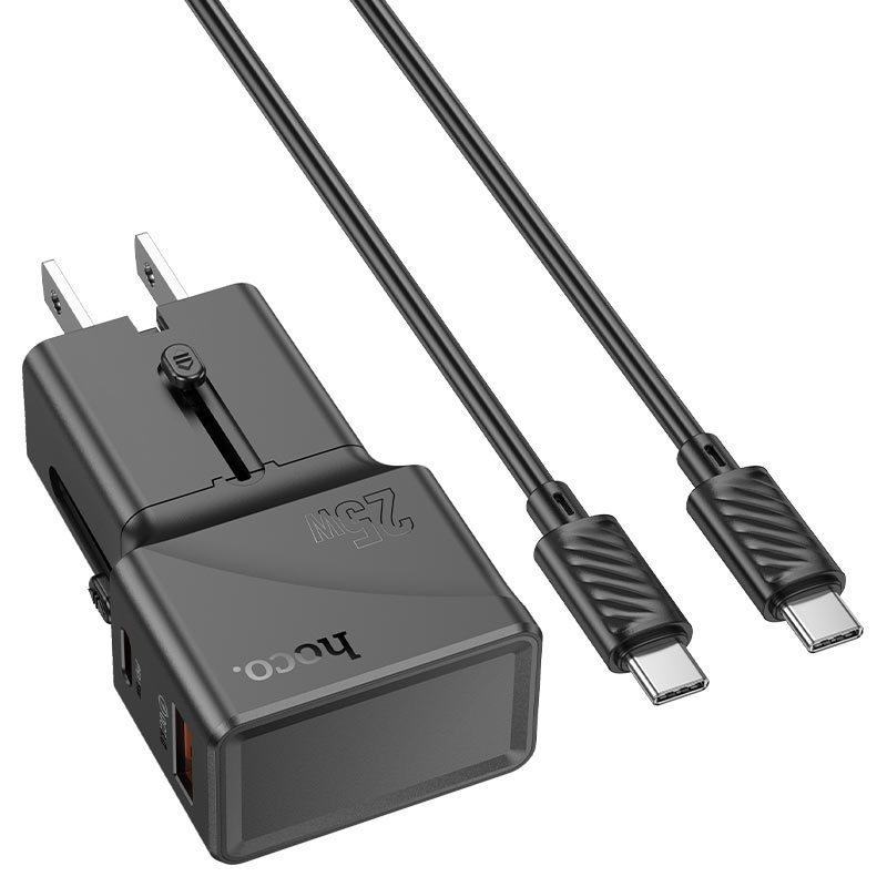hoco ac24 mini pd25w qc3 universal travel charger set usbc usbc adapter