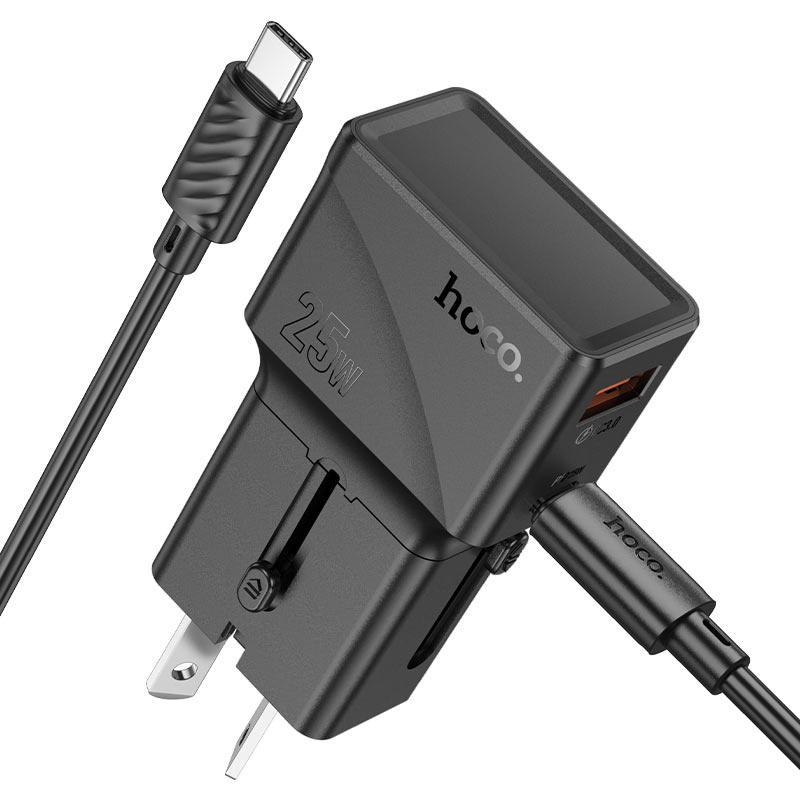 hoco ac24 mini pd25w qc3 universal travel charger set usbc usbc output