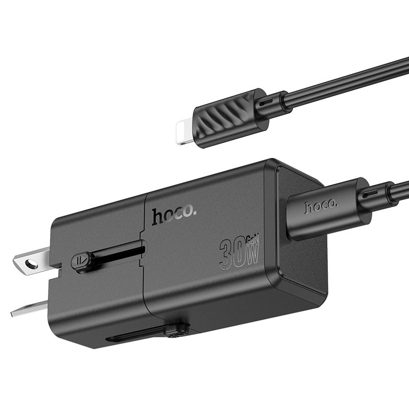 hoco ac25 mini single port pd30w universal travel charger set usbc ltn charging