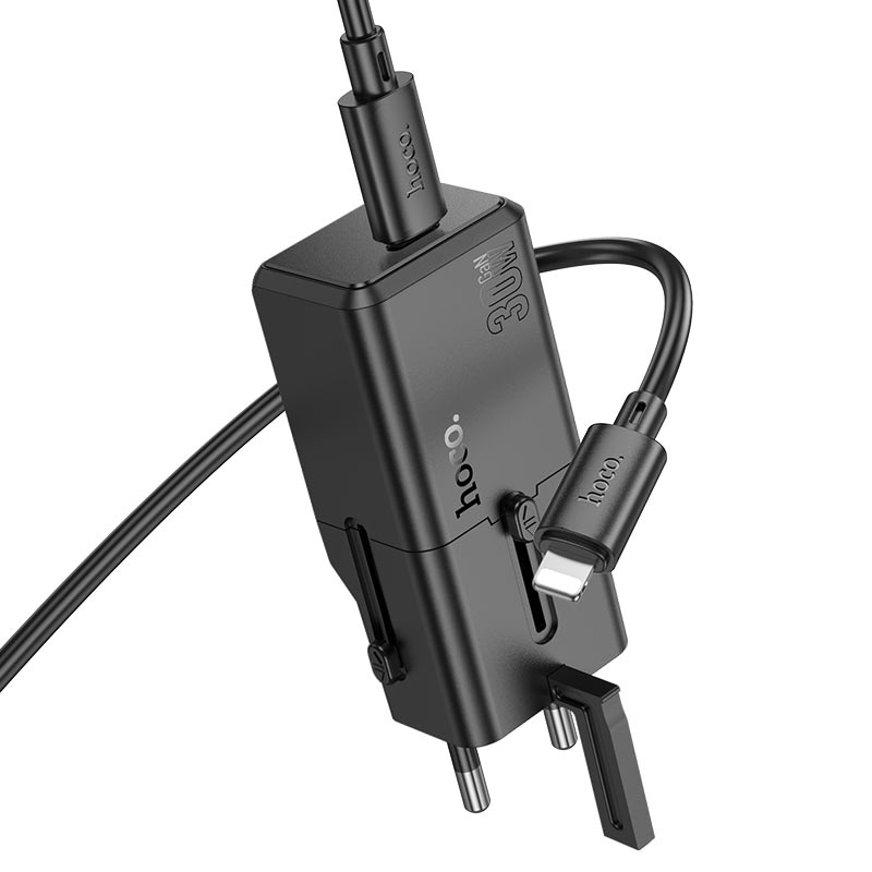hoco ac25 mini single port pd30w universal travel charger set usbc ltn