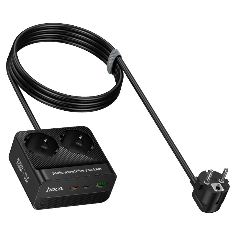hoco ac27 descanso 2socket pd30w 2c1a power strip eu ger wire