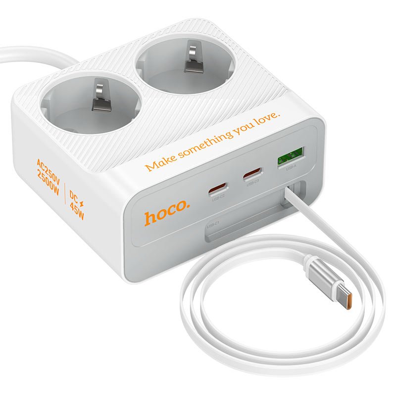 hoco ac28 descanso 2socket pd45w 3c1a power strip eu ger cable