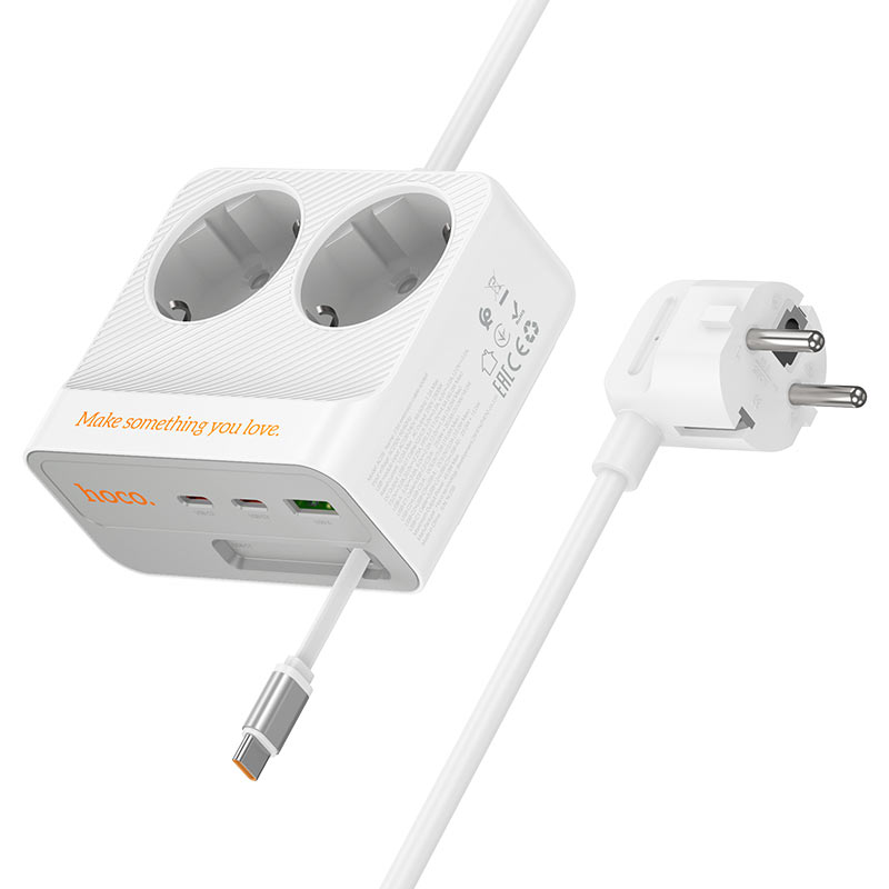 hoco ac28 descanso 2socket pd45w 3c1a power strip eu ger
