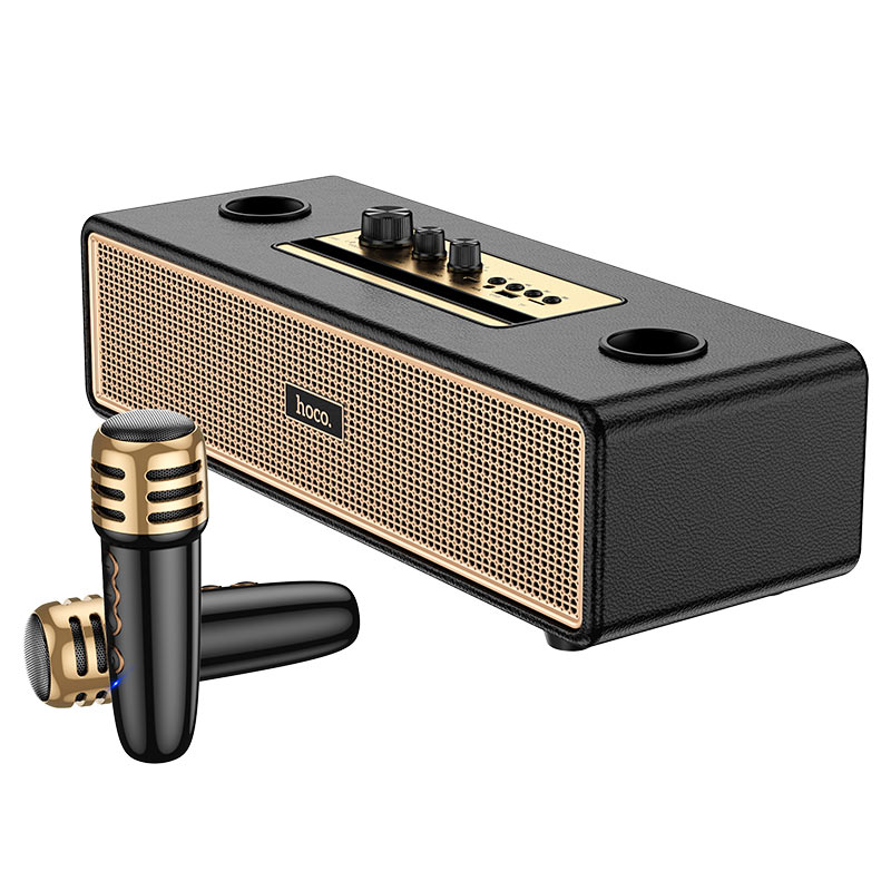 hoco bs63 graceful wireless dual mic bt speaker microphone