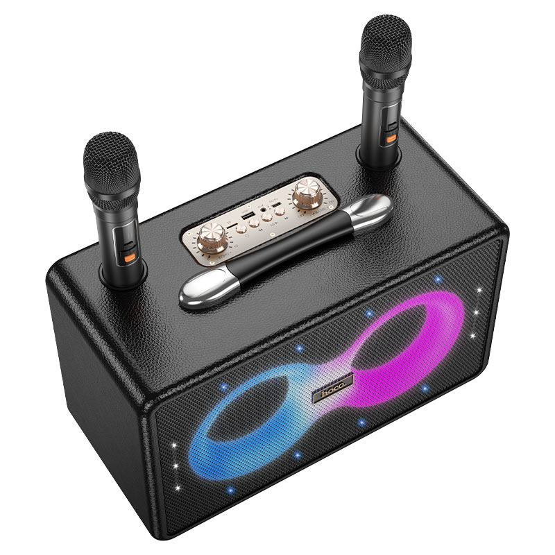 hoco ha8 ave wireless dual mic outdoor bt speaker microphones