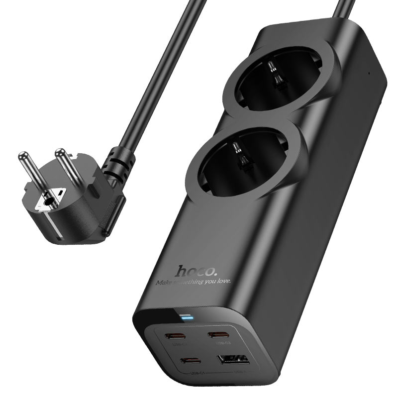 hoco ns10 wisdom 2sockets pd67w 3c1a power strip eu ger