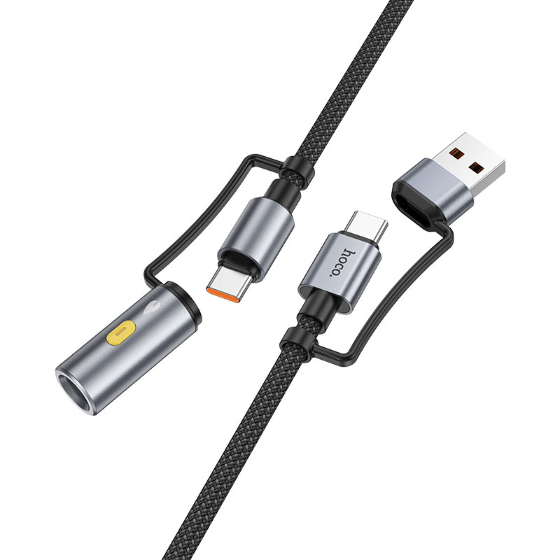 hoco u138 all in one charging data cable usba usbc to usbc cigarette lighter