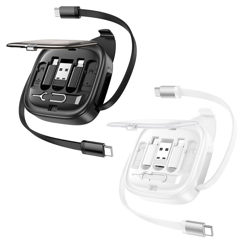 hoco u140 retractable charging data cable set colors