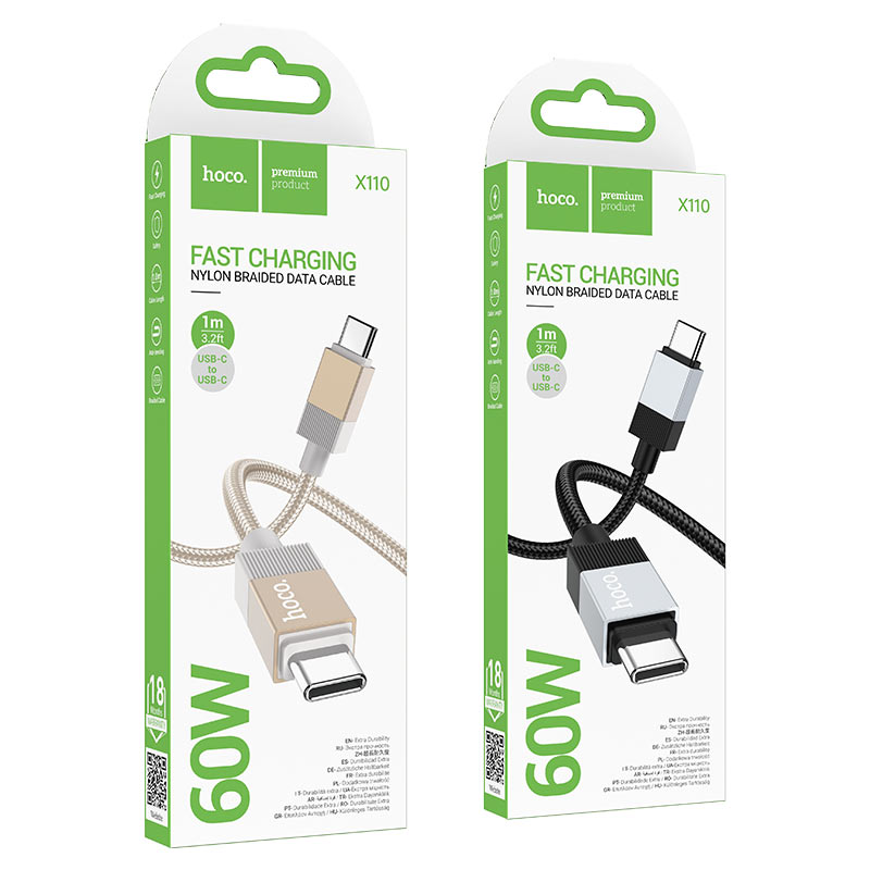hoco x110 惠全充电数据线60w pd usbc usbc packaging hoco x110 惠全充电数据线60w pd usbc usbc packaging